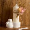 1pcs  Silicone Candle Holder Mold - Cute Rabbit-Shaped Dual-Compartment Design for Candles, Cement Casting - for Home Desk Decor