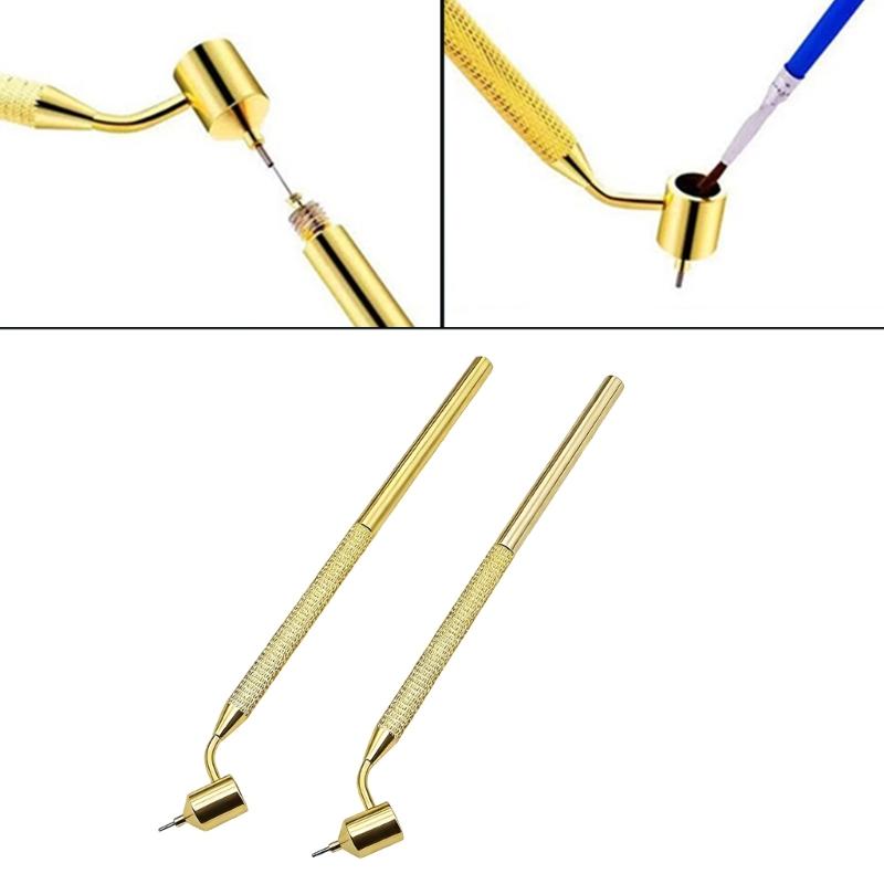 2Pcs Detailing Line Fluid Writer Paint Applicator Pen Slanting Precisions Ruling Pen for Drawing Lines,Scratch Repair