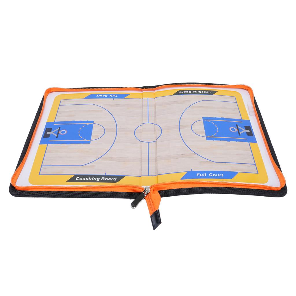 Basketball Coaching Board Foldable Zipper Closure Magnetic Basketball Clipboard for Match Training