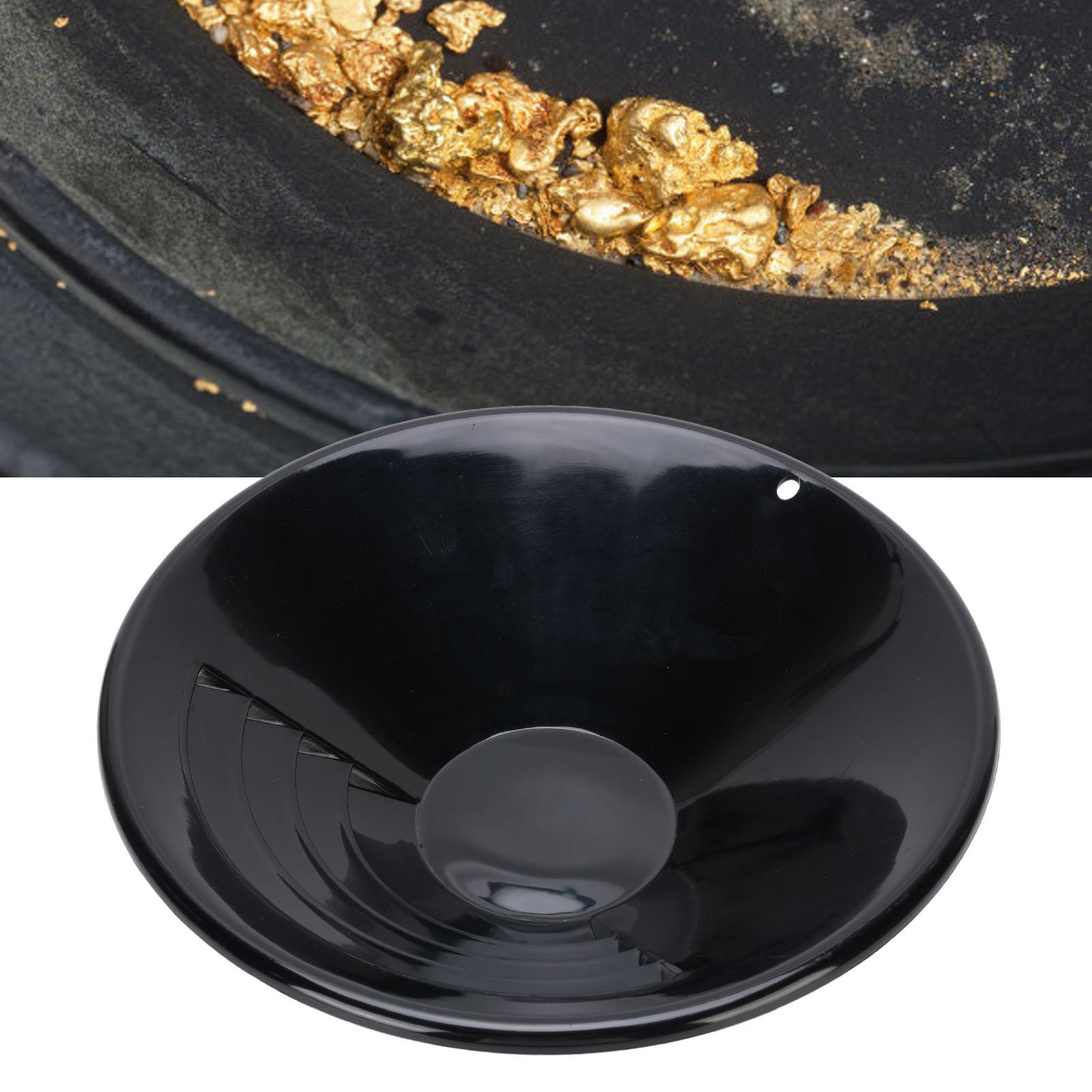 10 Inch Gold Pan 10 Inch Gold Pan Black Round ABS Sturdy Lightweight Gold Panning Pan for Prospecting Gold Pan Gold Panning Pan