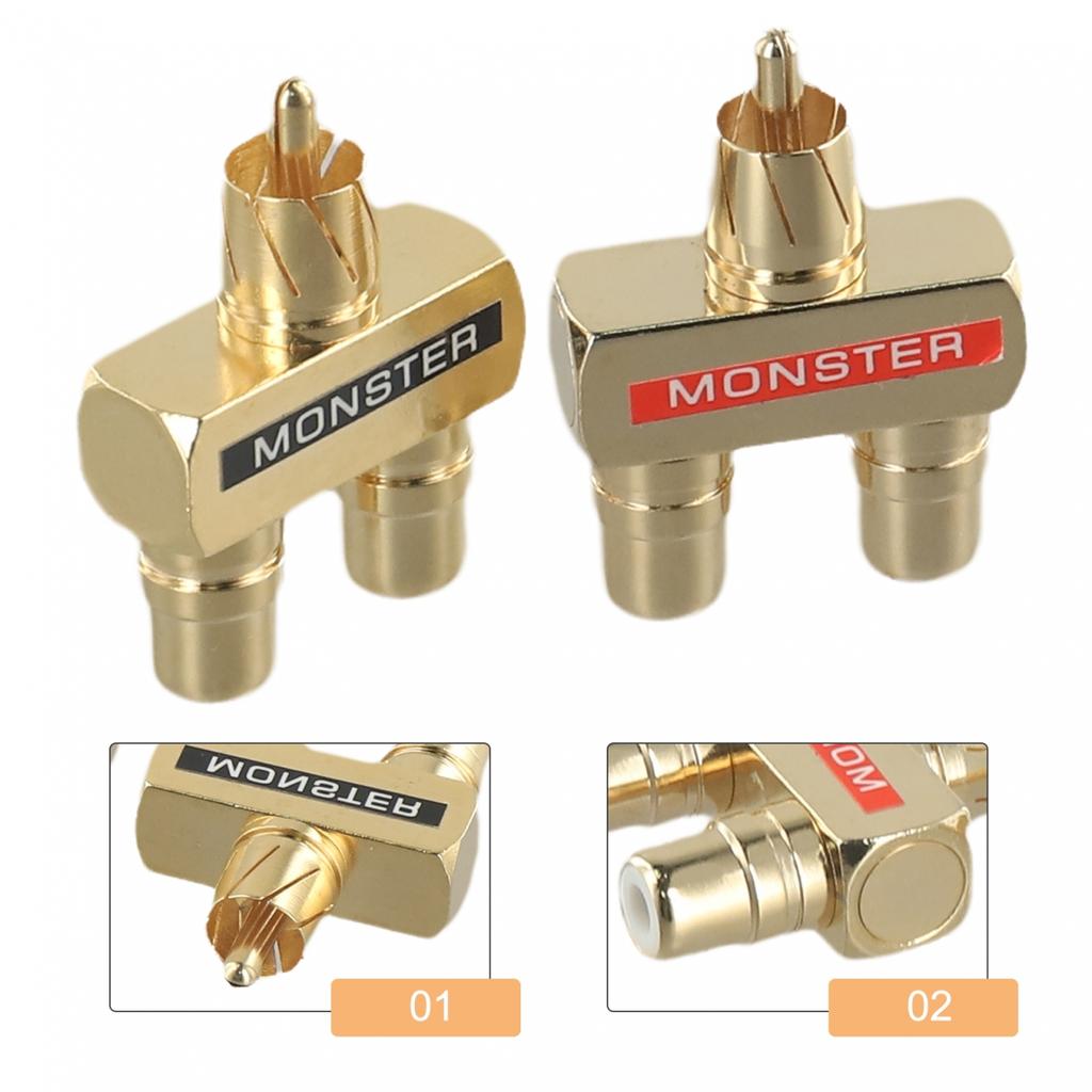 Gold Plated 1 Male to 2 Female Audio Splitter 2pcs for Better Connection