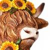 Lifelike Animal Shape Ornaments Highland Cow Garden Statue, Cute Resin Figurine Outdoor Indoor Fall Theme Window Display Table Desk Decor, Gift