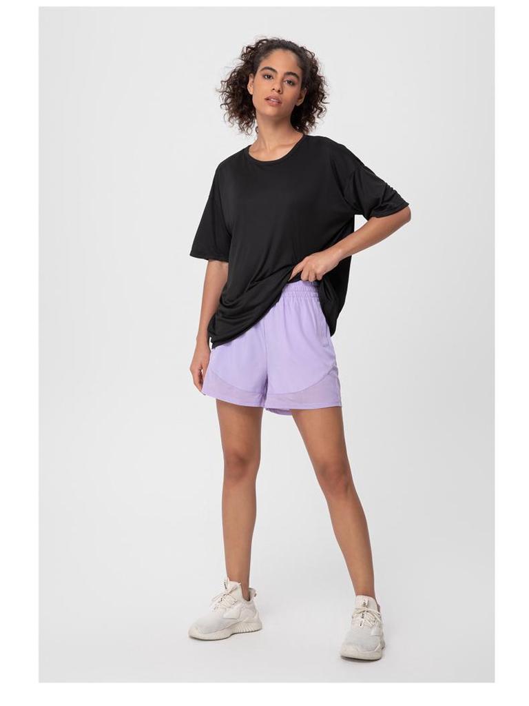 Spot Women's Summer Quick-Drying Sports Shorts - Casual Mid-Length Loose Fit, Wide-Leg, Anti-Exposure, European & American Douyin Trend Style