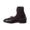 Salvatore Ferragamo Ferragamo Vivaldo Knit   Leather Loafer Black