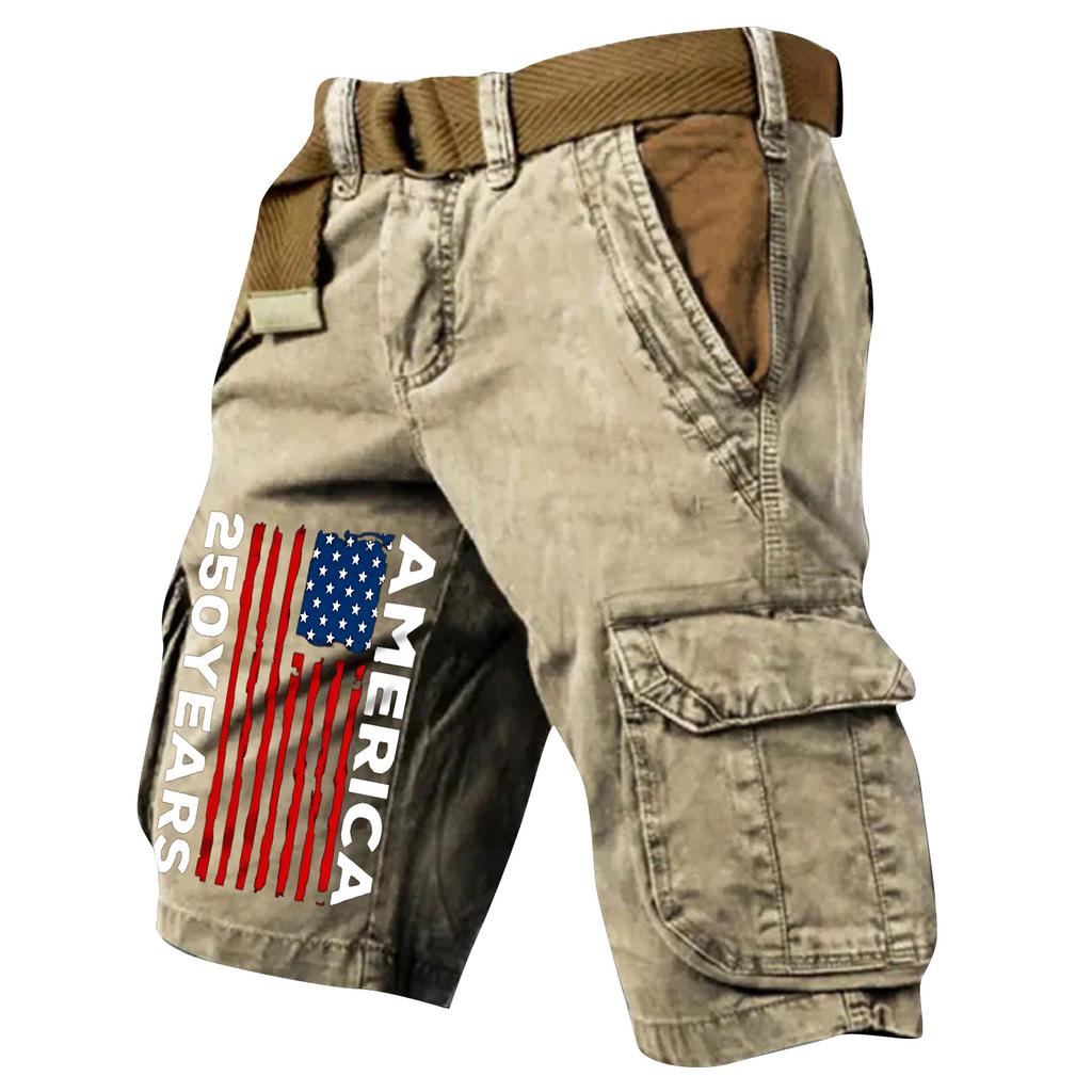 Pantaloncini Cargo Casual Stampati da Uomo per l'Estate con Tasche Multiple