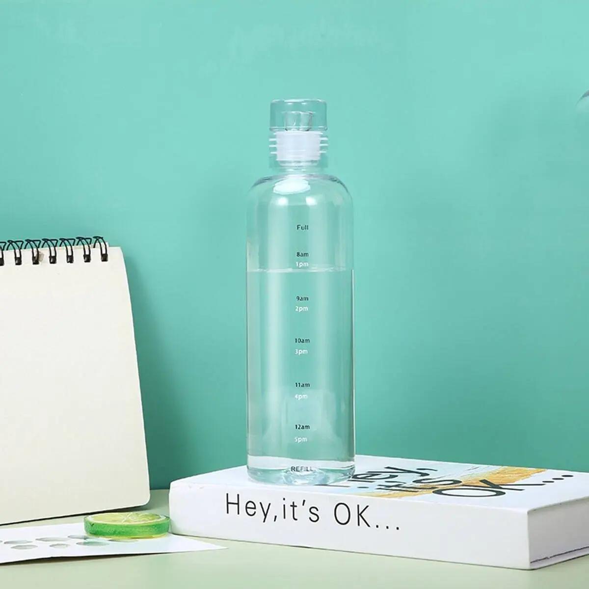 

1 шт. - Кружка с делениями по времени, Прозрачная пластиковая кружка, Непроливаемая кружка для воды, Праздничный подарок, Подарок для друзей, Кухонные принадлежности 750ml