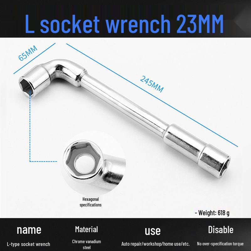 L-Shaped Hex Socket Wrench Set with Double-Ended Elbow and Perforated Pipe Wrench.