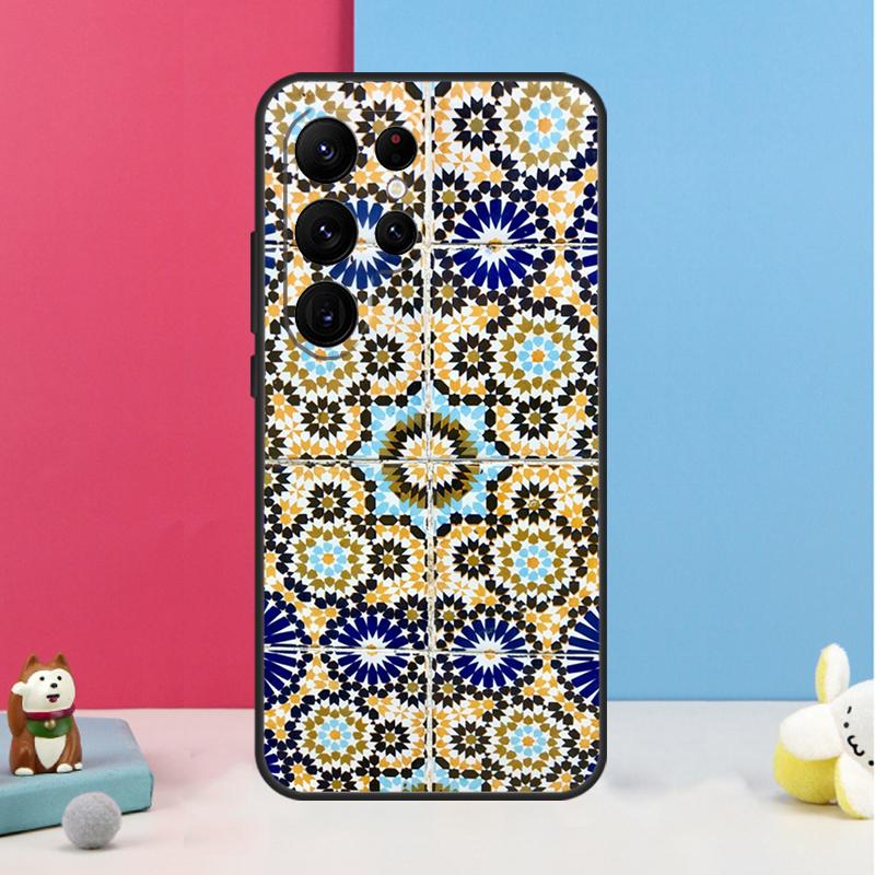 Moroccan Tile Case For Samsung Galaxy S23 Ultra S20 S21 S22 S24 S25 Plus S9 S10 S24 FE Back Cover Shell