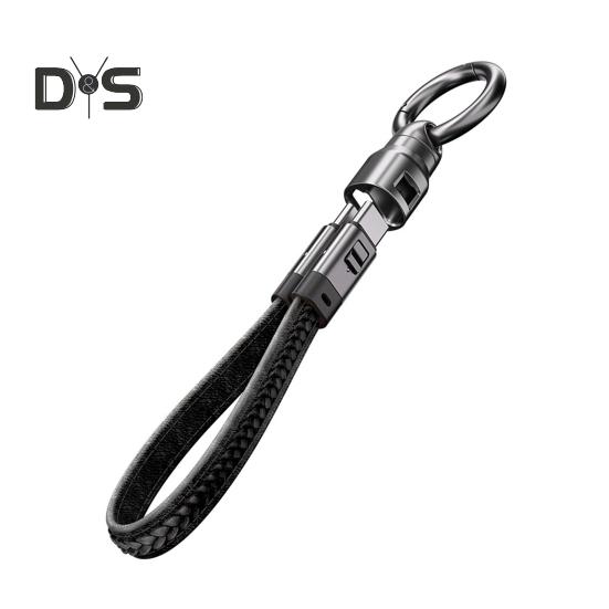 

Кабель для зарядки Type-C с брелоком-ремешком, 240 Вт, быстрая зарядка, высокоскоростная передача данных, универсальный шнур для зарядки телефона Type-C чёрный