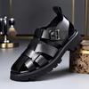 Fashion Big Size Cow Leather Roman Sandals for Men 2025 Summer Designer Hallow Out Platform Shoes Male Fashion Casual Black Sandals Man