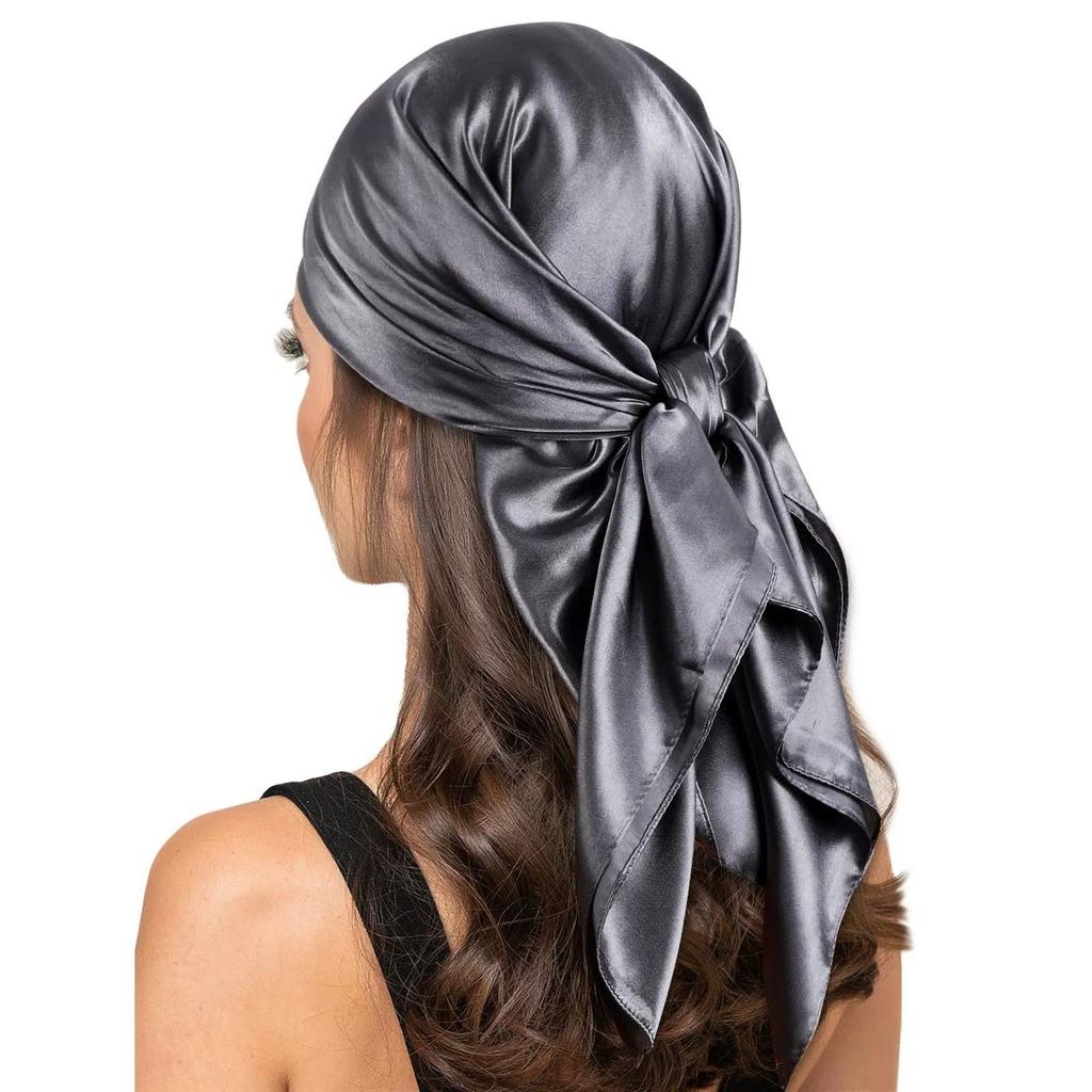 90*90cm Silk Scarf Scarftop Headwraps For Woman Fashion Four Seasons Hair Accessories Hijab Foulard Bandana Femme Headscarf