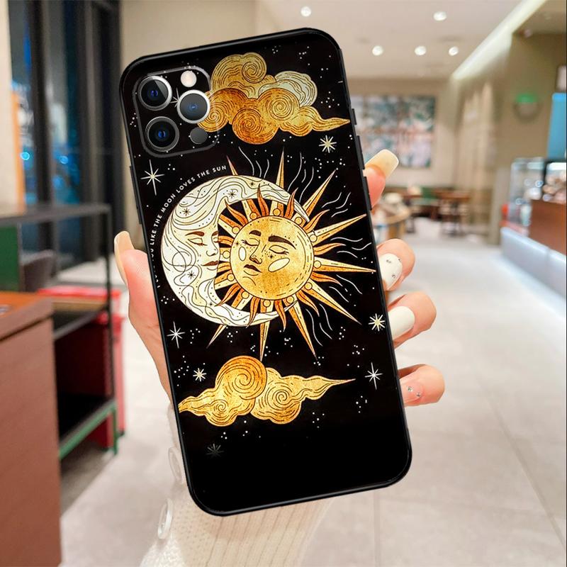 Sun Moon Aesthetic Phone Case For iPhone 17 Air 16 14 13 11 15 Pro Max mini 15 16 Plus 16e Protective Cover