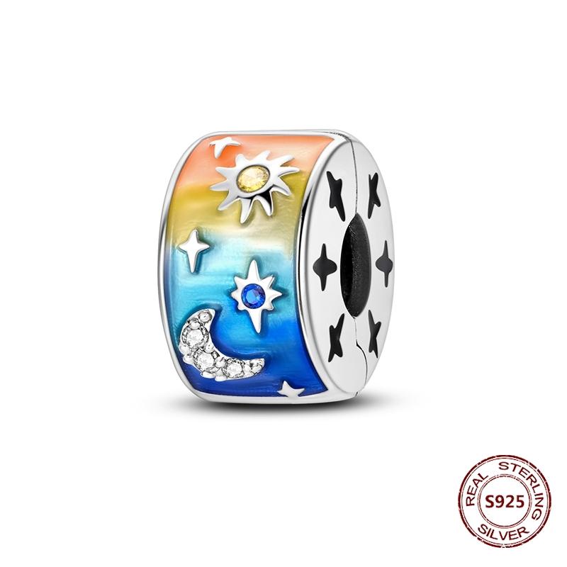 Copper Buckle Copper Charm Blue Star Moon Bead Butterfly Suitable For Original Bracelet Zircon Fine Diy Jewelry