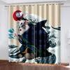 3D Animal Cat Series Shading Curtains 2 Pieces of Living Room Bedroom Home Decoration Hook Perforation