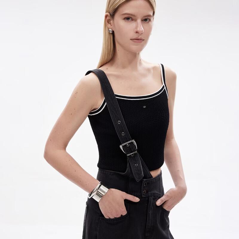 Only Women's Lyocell Blend High-Waist Loose Straight Denim Overalls