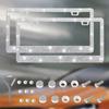NEW Bling Crystal Car License Plate Frame Women Rhinestone License Plate Frame Cover Holder Car Accessories with Screw 31*16cm License Plate Covers