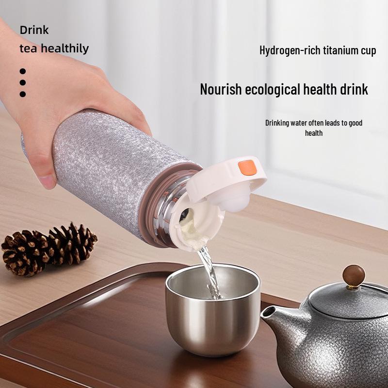 Titanium-Plated Large Capacity Teapot with Smart Temperature Display and Handle, Ideal for Stewing and Heat-Preserving.