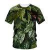 Summer Originality Plant Leaves Graphic T-shirts Trend Casual Personality Fun Printed O-neck Short Sleeve Men's T-shirts