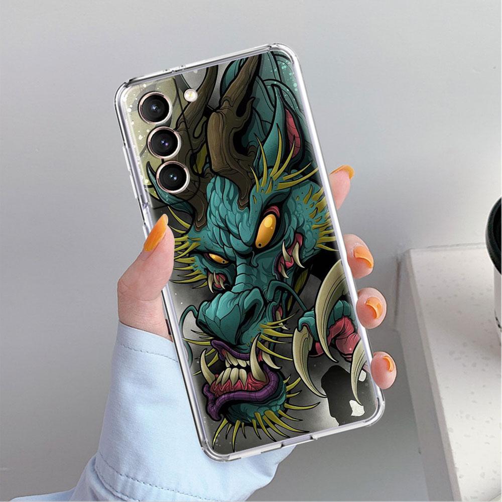 Animal Dragon Clear Case For Samsung Galaxy S22 S20 FE S21 S10 S9 Plus Note 20 Ultra 10 Lite Transparent Phone Shell