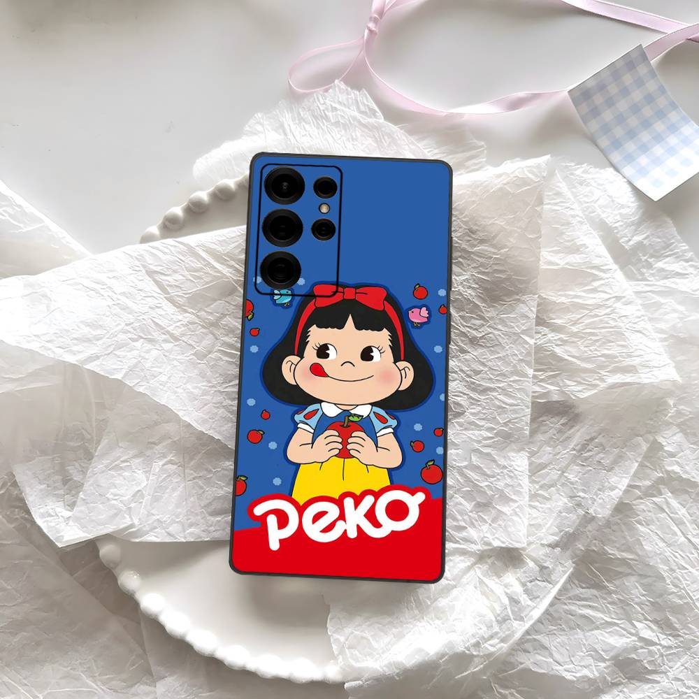 Fujiya Milky Peko Chan Phone Case For Samsung S 24 Fe 25 Ultra Plus 20 Lite 21 30 22 23 24 22 Ultra 5G Fundas