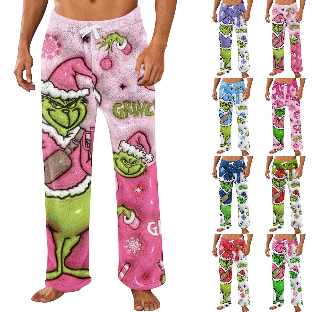 Men's Allover Printed Home Pants Sleeping Pajama Pants Long Pants Pajama Pants