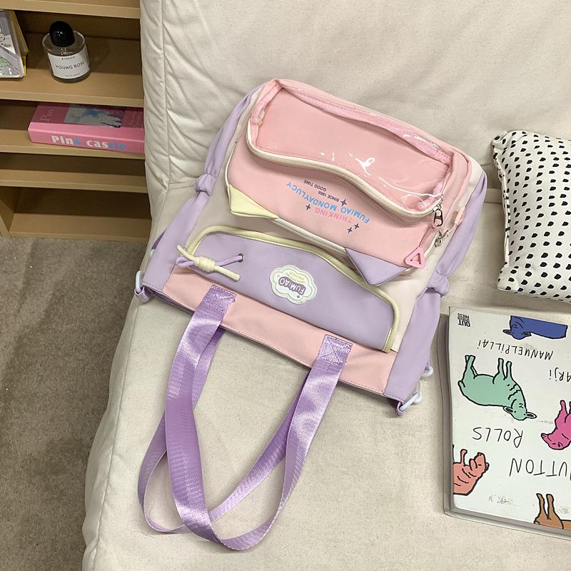 Schoolbag wholesale niche junior high school student schoolbag high value college style girl backpack Oxford cloth cute cartoon baby bag girl