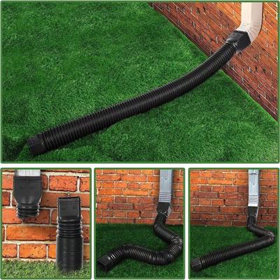 Retractable Rain Gutter Downspout Extensions with Screws Rainwater Drainage Flexible Drain Downspout Adjustable