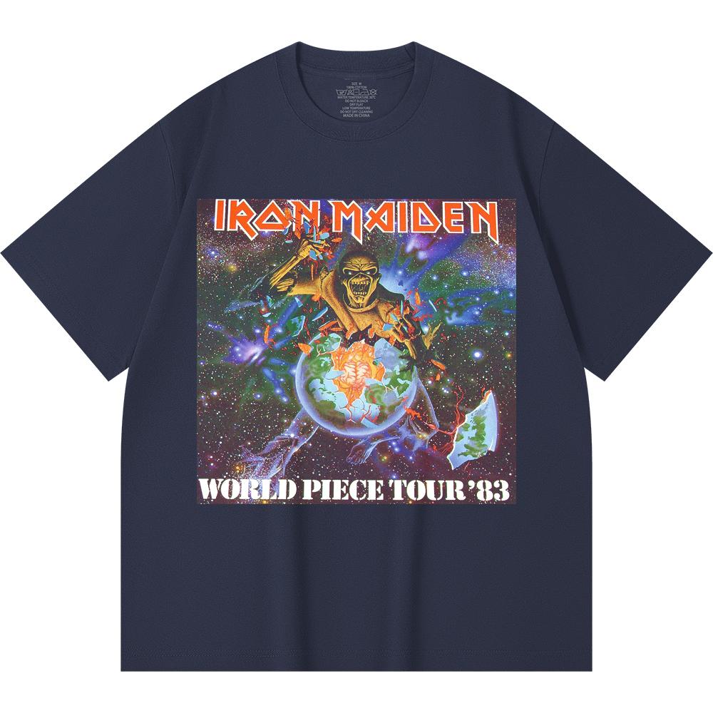 Camiseta Heavy Metal 100% Algodão 230 Gsm Estampa de Banda de Rock Música Popular Unissex Camiseta de Algodão Pesado