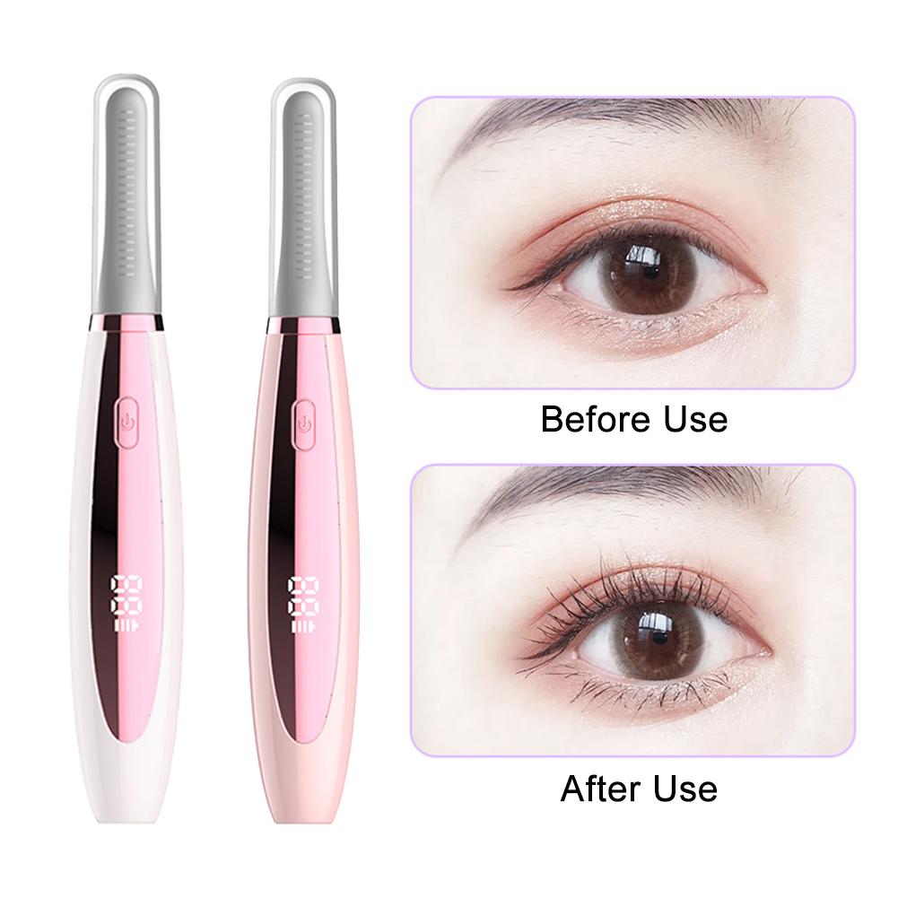 

Портативный электрический нагреваемый щипцы для завивки ресниц с улыбкой-акулой, долговечный инструмент для макияжа ресниц #46833 розовый