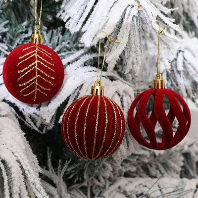 Hanging Balls  Window Decoration Christmas Velvet Balls Christmas Balls  Flocking Painted Balls