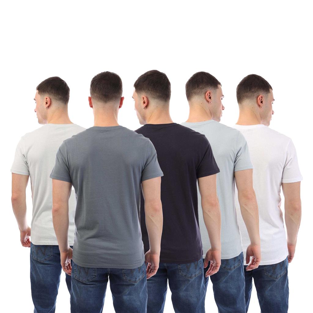 Duck and Cover Mens Demtare Sleeve Print T-Shirt (Pack of 5)