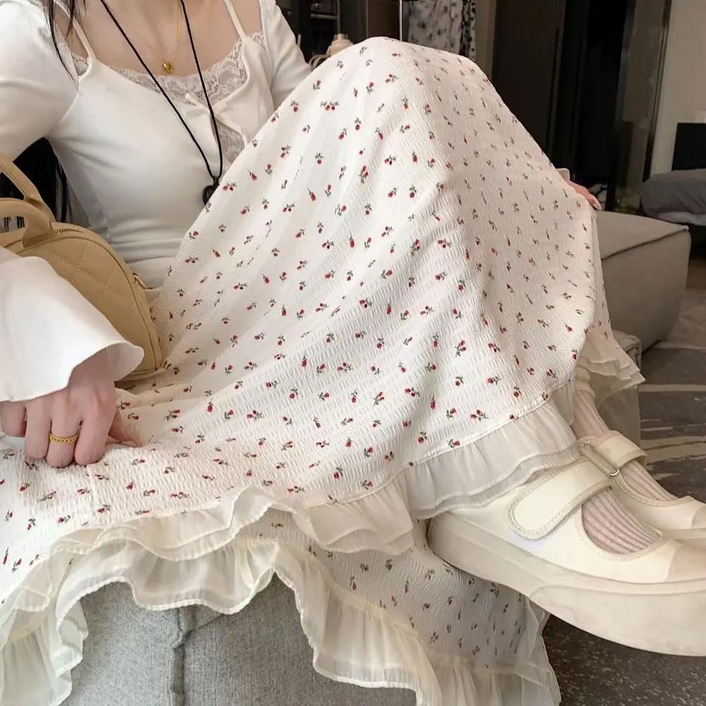 

цветочная юбка L белый