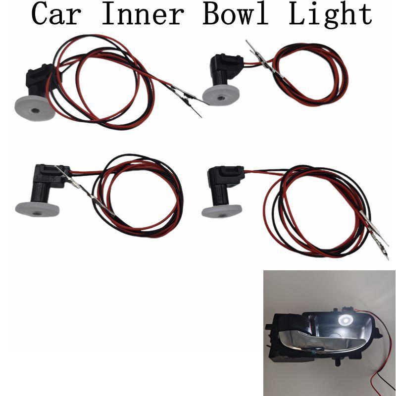 4pcs white light bright 12V Car door bowl light concealed tallation door handle light LED