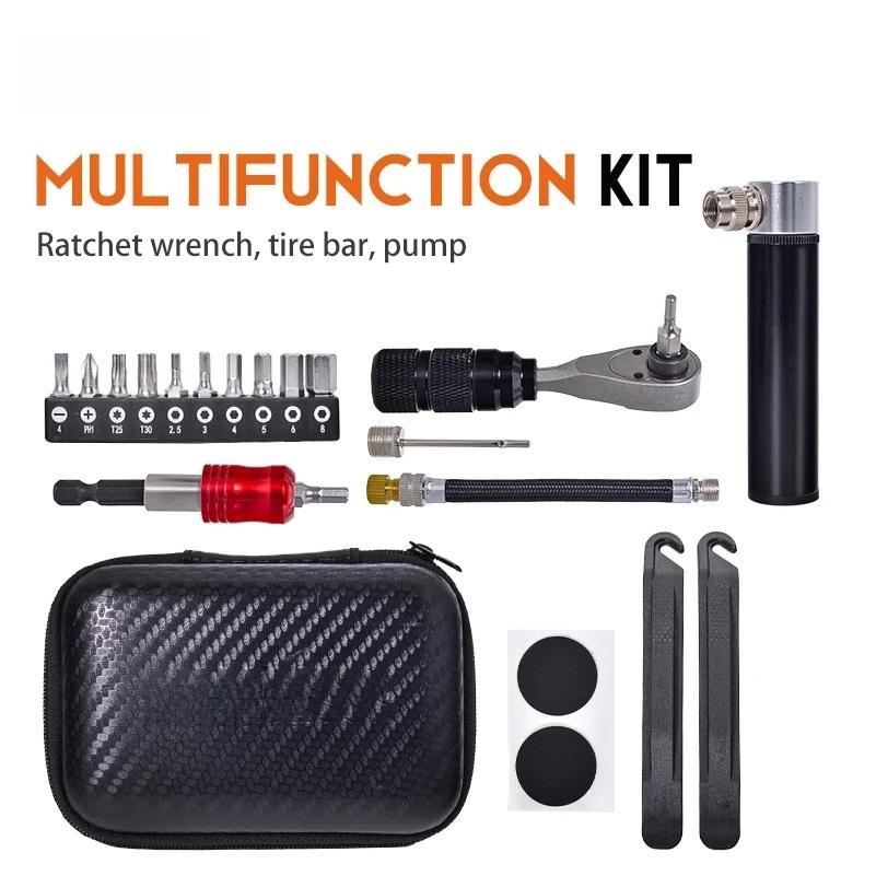 Bicycle Portable Tools Repair Bags Set Multipurpose Bike Toolkit MTB Road Bike Storage Capsule Kit Cycling Pump