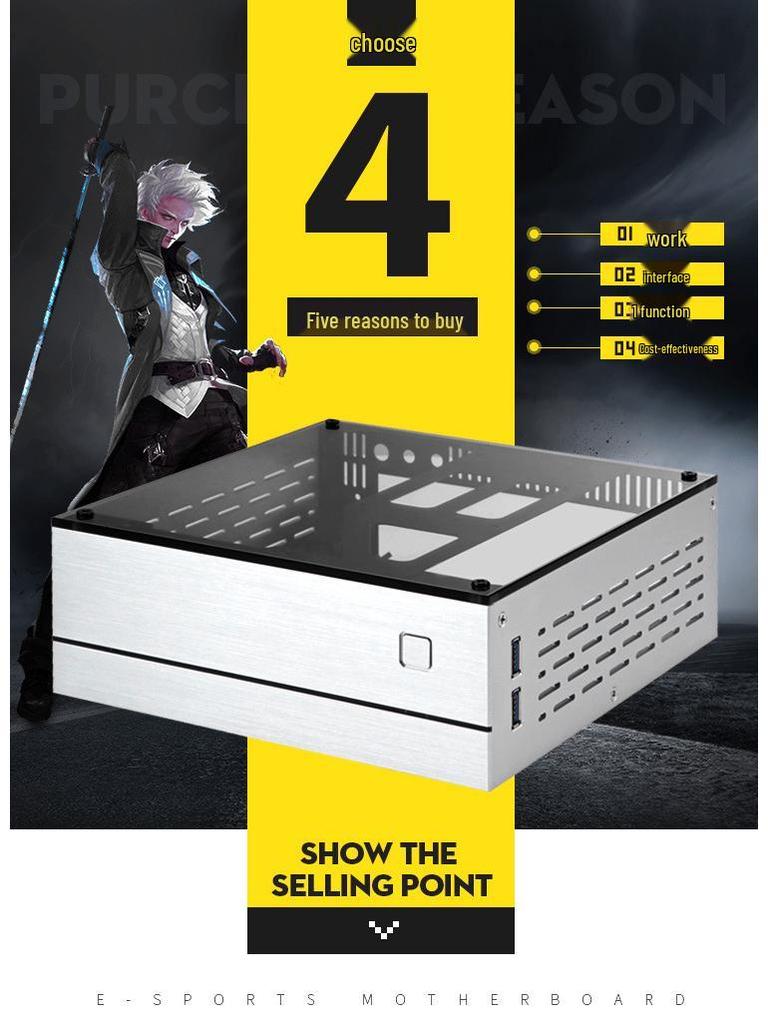 XQBOX A01 HTPC ITX Mini Chassis: Compact Horizontal Industrial Control Case