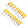 50Pcs Fork Terminals Insulated Spade U Type Wire Connector 12‑10AWG Cable Crimp SV5.5‑4 Yellow