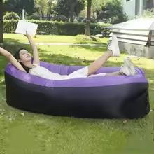 No Pump Needed Lounger Portable Air Sofa with Pillow Portable Camping Lounger Waterproof Blow Up Couch for Camping Beach Backyar