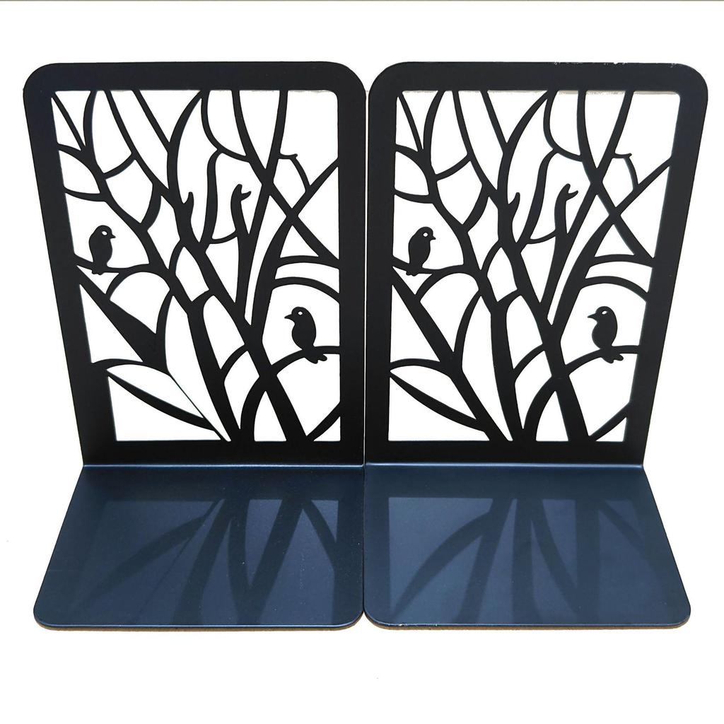 Tree Shadow Skull Metal Bookends - Student Reading Supplies, Retro Hollow Design