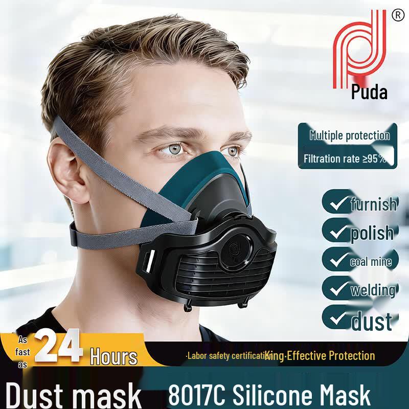 Puda Industrial Liquid Silicone Respirator Mask One Size
