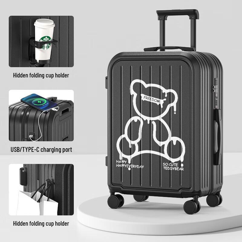 Huanyu 20-inch Carry-On Luggage with USB Charging