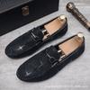 2024 Summer New Men's Shoes Versatile Classic Printing Soft Leather Soft Sole One Pedal Doudou Shoes Trendy Shoes
