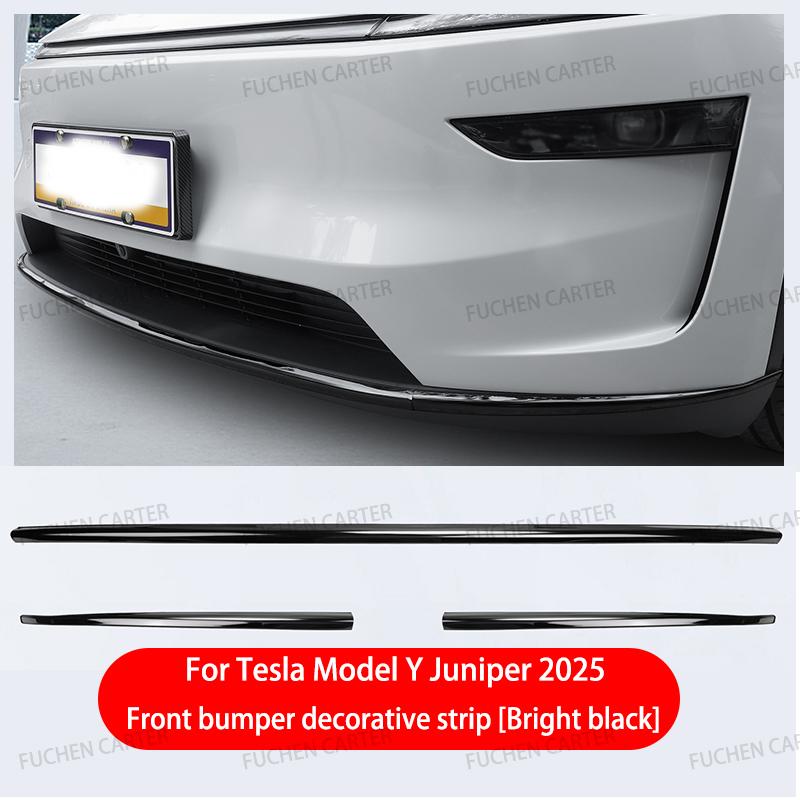 For Tesla Model Y Juniper 2025 Anti Collision Car Front Bumper Guard Strip Scratch Resistant Strip Car Crash Bar Accessories