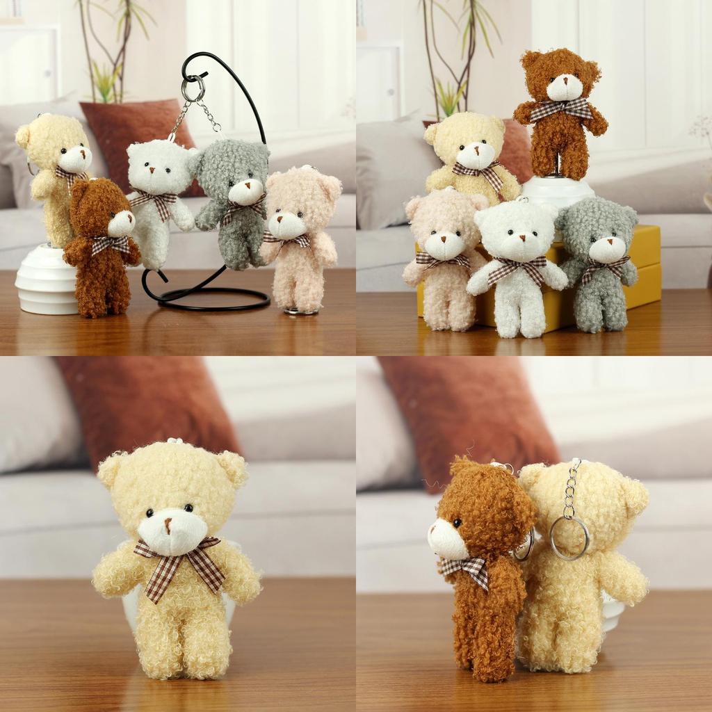 Uroczy Mini Pluszowy Miś Zabawka Pluszowa Wisząca Zawieszka Miękkie Wypchane Zwierzątko Breloczek Prezent