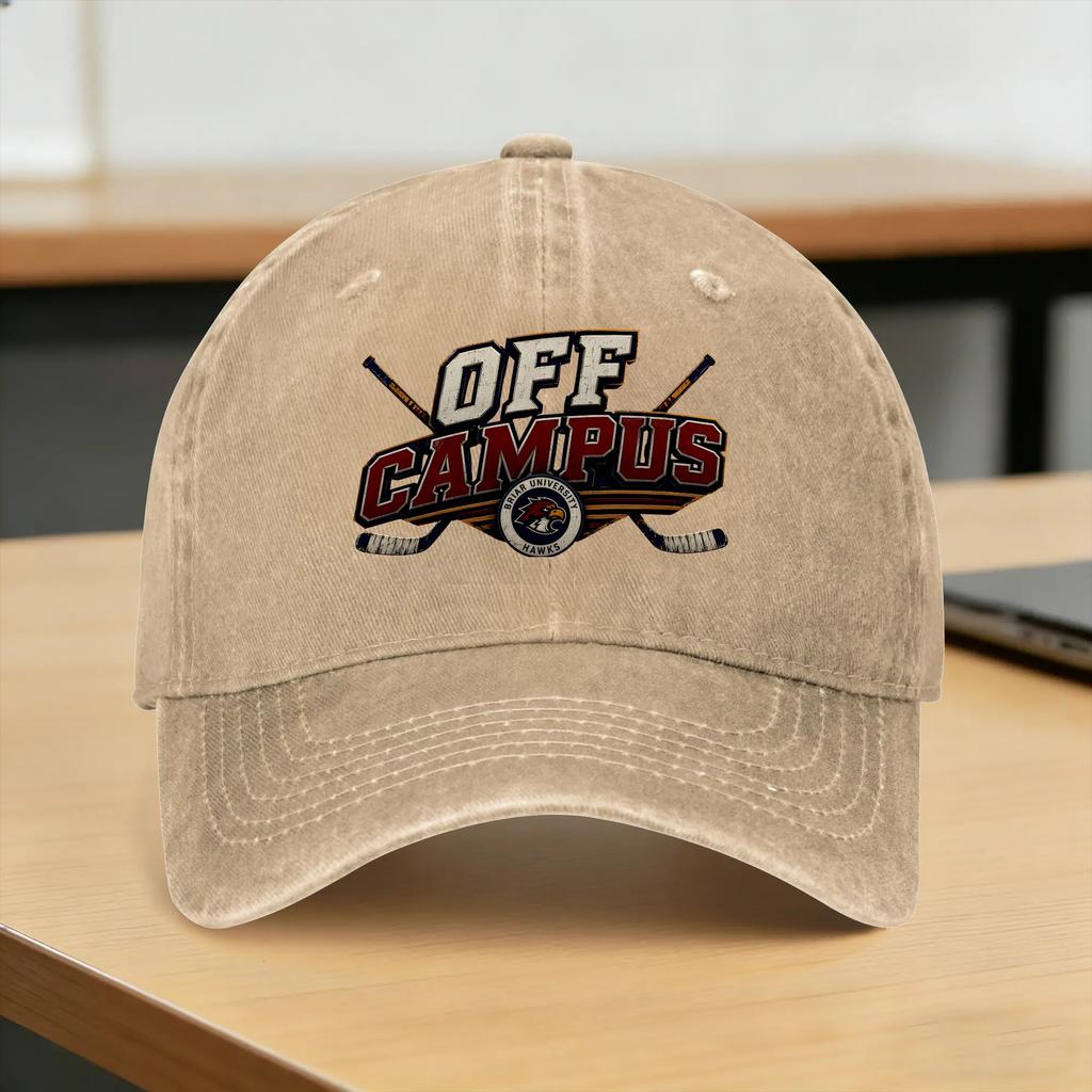 Washed Baseball Cap Off Campus Briar University Hawks Summer Trucker Hat For Unisex Fitted Retro Outdoor Gym Sun Snapback Cap