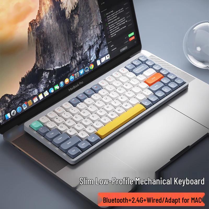 84-Key Bluetooth Low-Profile Silent Mechanical Keyboard for Girls - High-Value Office Use