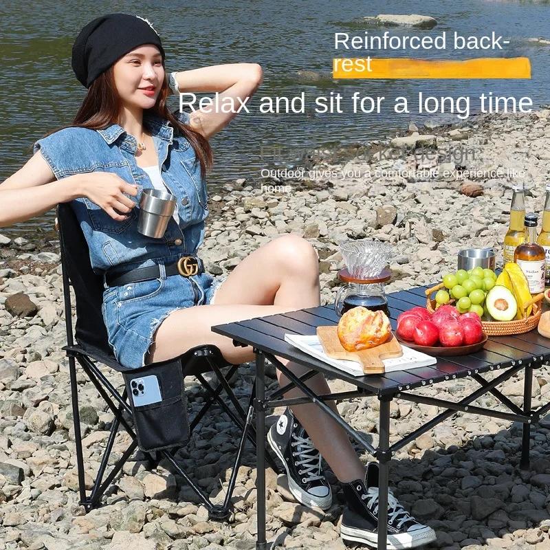 Klappstuhl für den Außenbereich, faltbar, tragbar, Campingstühle, starkes, leichtes Klapp-Strandhocker, Angel- und Outdoor-Möbel