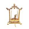 Laddu Gopal On Jhulla Palana Metal Statue Gold Plated Decor Your Home,Office Metal Krishna Murti,Showpiece Figurines,Religious Idol Gift Article.