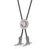 Zinc Zinc Alloy Cowgirls Shirt Neck Pendant High-end Leather Rope Tie Decor Cowboy Hat Boots Necklace  Daily
