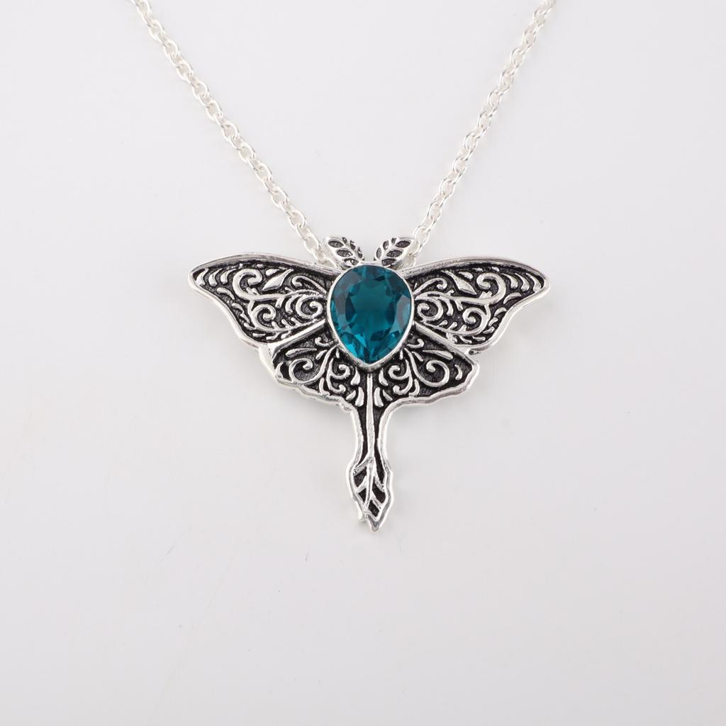 Apatite Gemstone 925 Sterling Silver Women's Jewelry Boho Pendant 1.2" For Gift CP-31-11