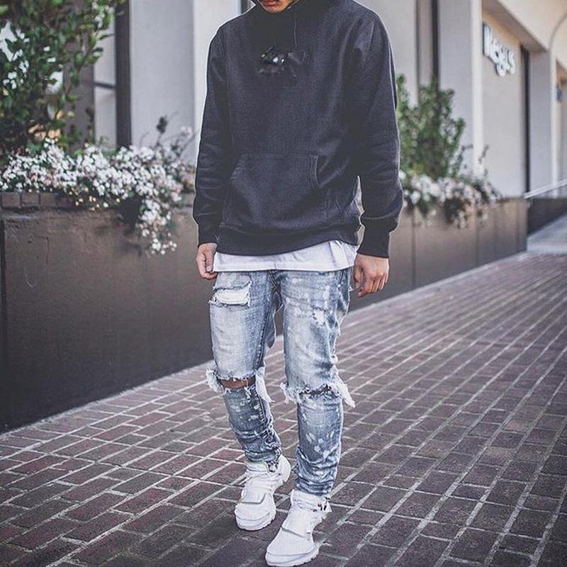Moda Hombre Denim Hole Jeans Pantalones Casual Verano Rasgado Pantalones  Delgados Pantalones Delgados comprar a buen precio — entrega gratuita,  reseñas reales con fotos — Joom
